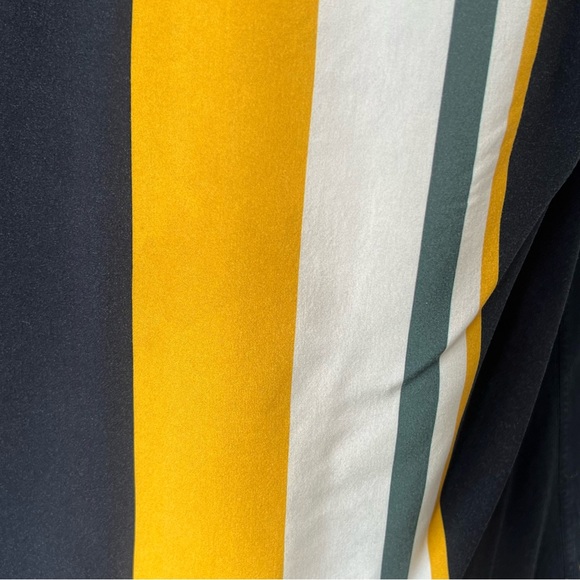 Zara Colorful Striped Flowy SS Button-Up w/ Revere Collar - Picture 6 of 7